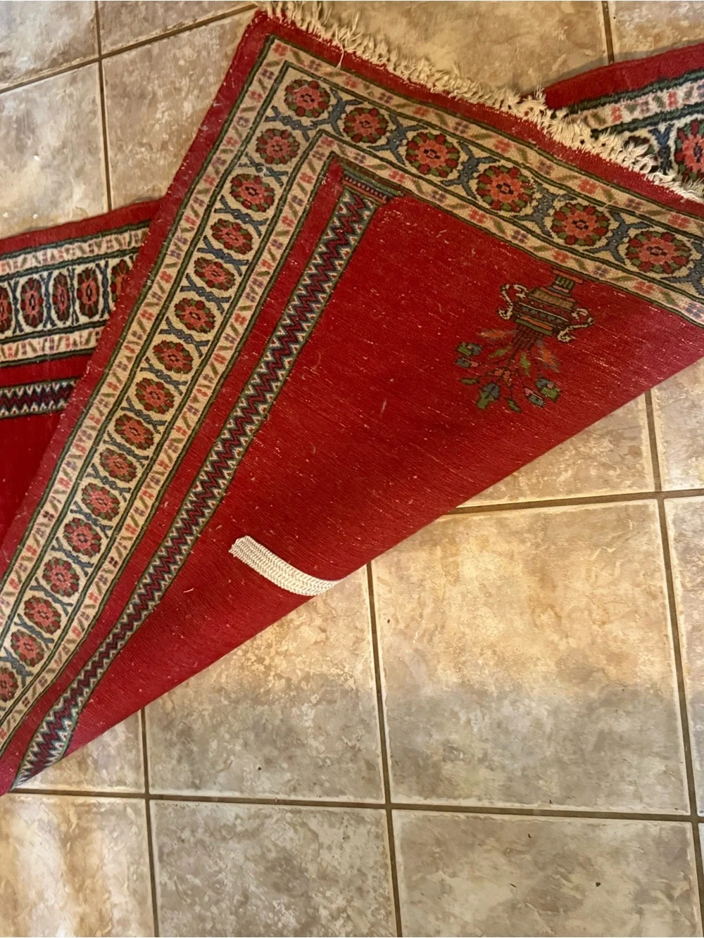 Vintage Wool Hand Knotted Tradicional Prayer Rug 3’x5’